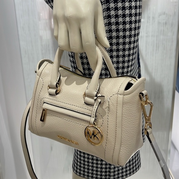 Michael Kors Carine Extra-Small Pebbled Leather Satchel
Light Cream 
NWT - Picture 6 of 16